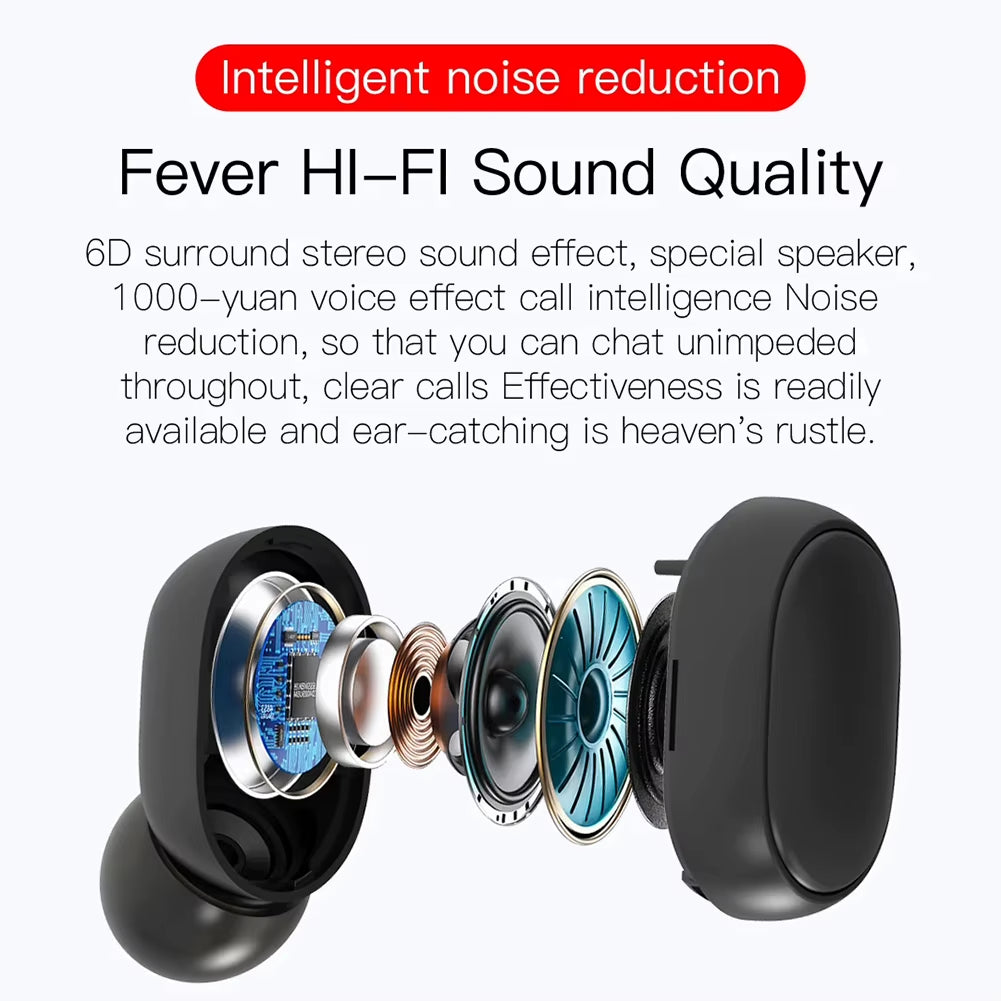 New E6S Wireless Earbuds Bluetooth Headphones Stereo Surround Sound Waterproof Noise Cancellation Earphone for Huawei Xiaomi
