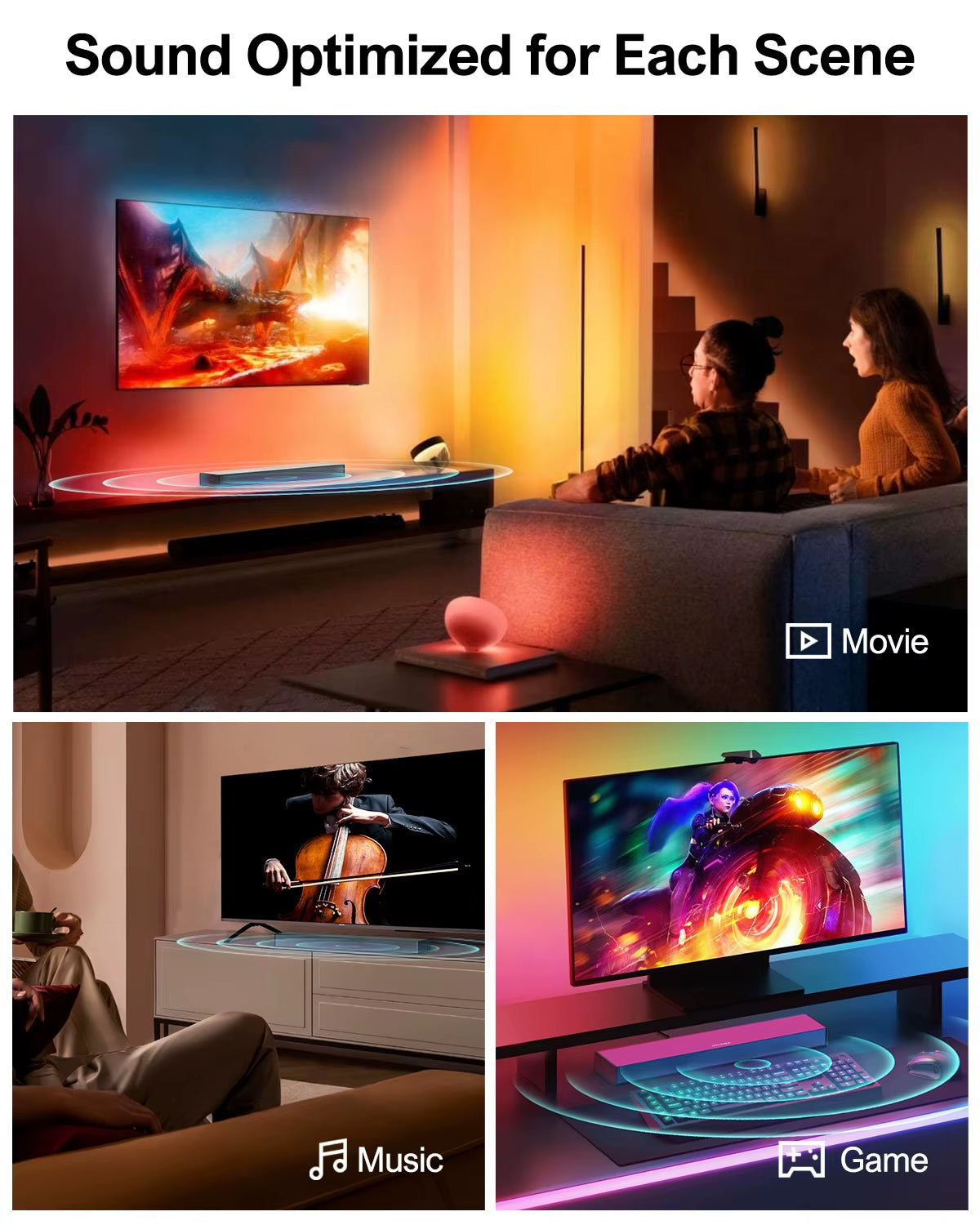 160W TV Soundbar 2.1 Bluetooth Speaker 5.3 Home Theater Sound System 3D Surround Sound Bar Subwoofer Bluetooth Speakers