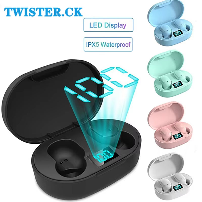 New E6S Wireless Earbuds Bluetooth Headphones Stereo Surround Sound Waterproof Noise Cancellation Earphone for Huawei Xiaomi