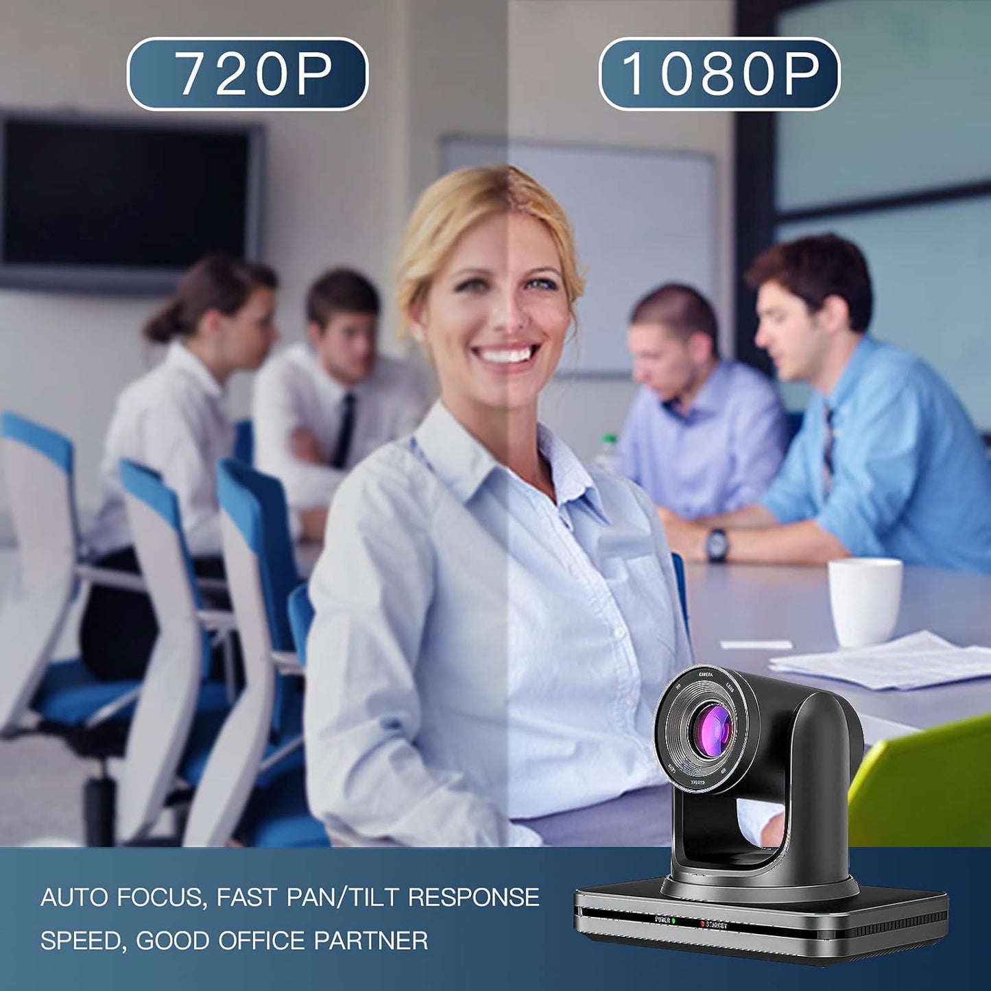 HD 1080P USB PTZ Video Conference Camera,3X Zoom,Conference Room Camera System Live Streaming