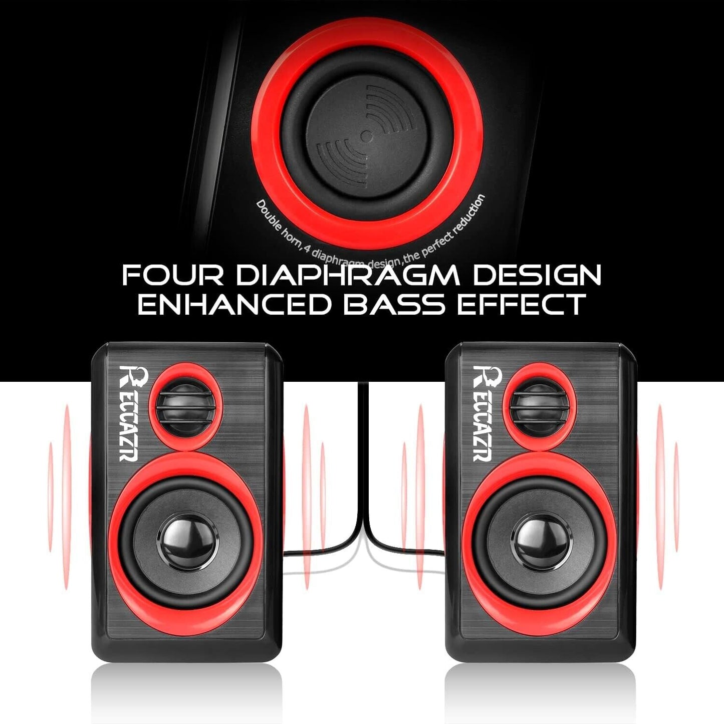 Pc Computer Speakers with Surround Sound Usb Wired Laptop Deep Bass for Desktop