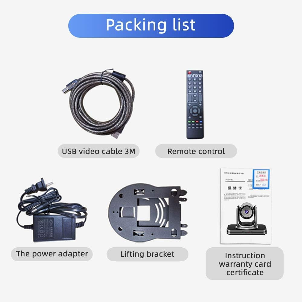HD 1080P USB PTZ Video Conference Camera,3X Zoom,Conference Room Camera System Live Streaming