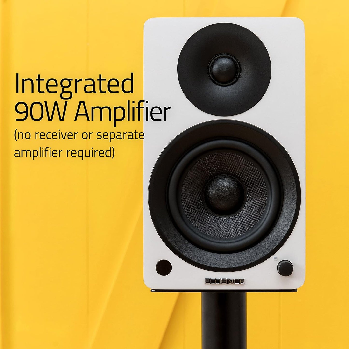Ai41 Powered 2-Way 2.0 Stereo Bookshelf Speakers with 5" Drivers, 90W Amplifier for Turntable, TV, PC and Bluetooth 5 Wireless Music Streaming with RCA, Optical & Subwoofer Out (Black Ash)
