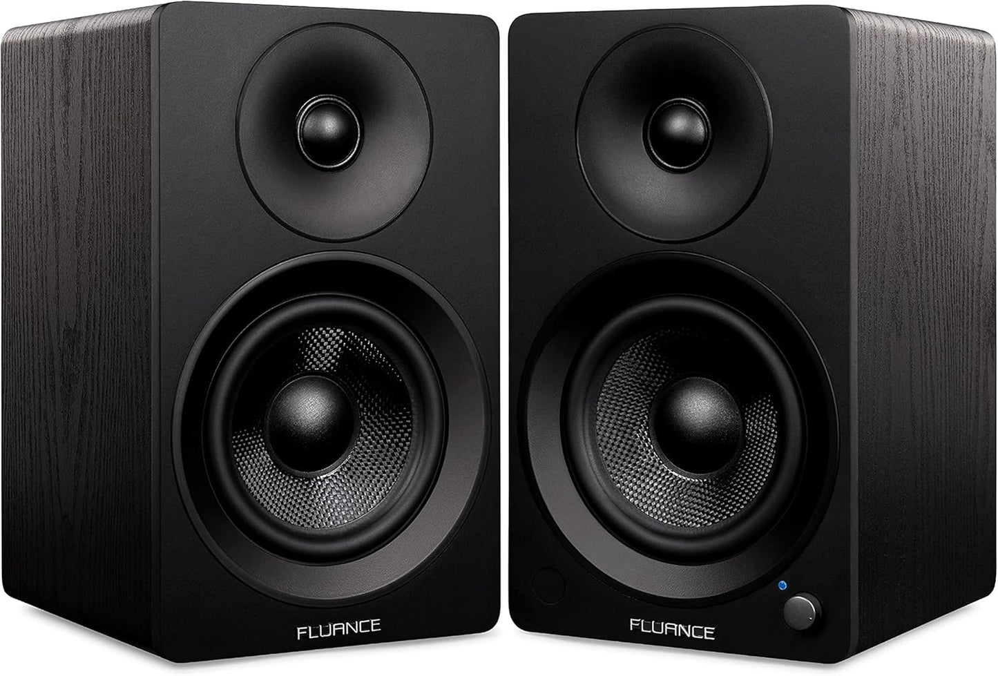 Ai41 Powered 2-Way 2.0 Stereo Bookshelf Speakers with 5" Drivers, 90W Amplifier for Turntable, TV, PC and Bluetooth 5 Wireless Music Streaming with RCA, Optical & Subwoofer Out (Black Ash)