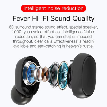 New E6S Wireless Earbuds Bluetooth Headphones Stereo Surround Sound Waterproof Noise Cancellation Earphone for Huawei Xiaomi