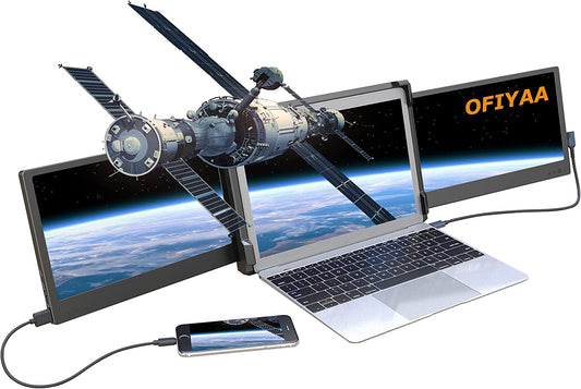 OFIYAA P2 Portable Monitor Laptop Screen Extender 12 Inch Display 207° FHD IPS Type-C/Hdmi Multiple Laptop Monitor Extender for PS5 Compatible with 13''-16'' Macbook Windows Pc/Notebook