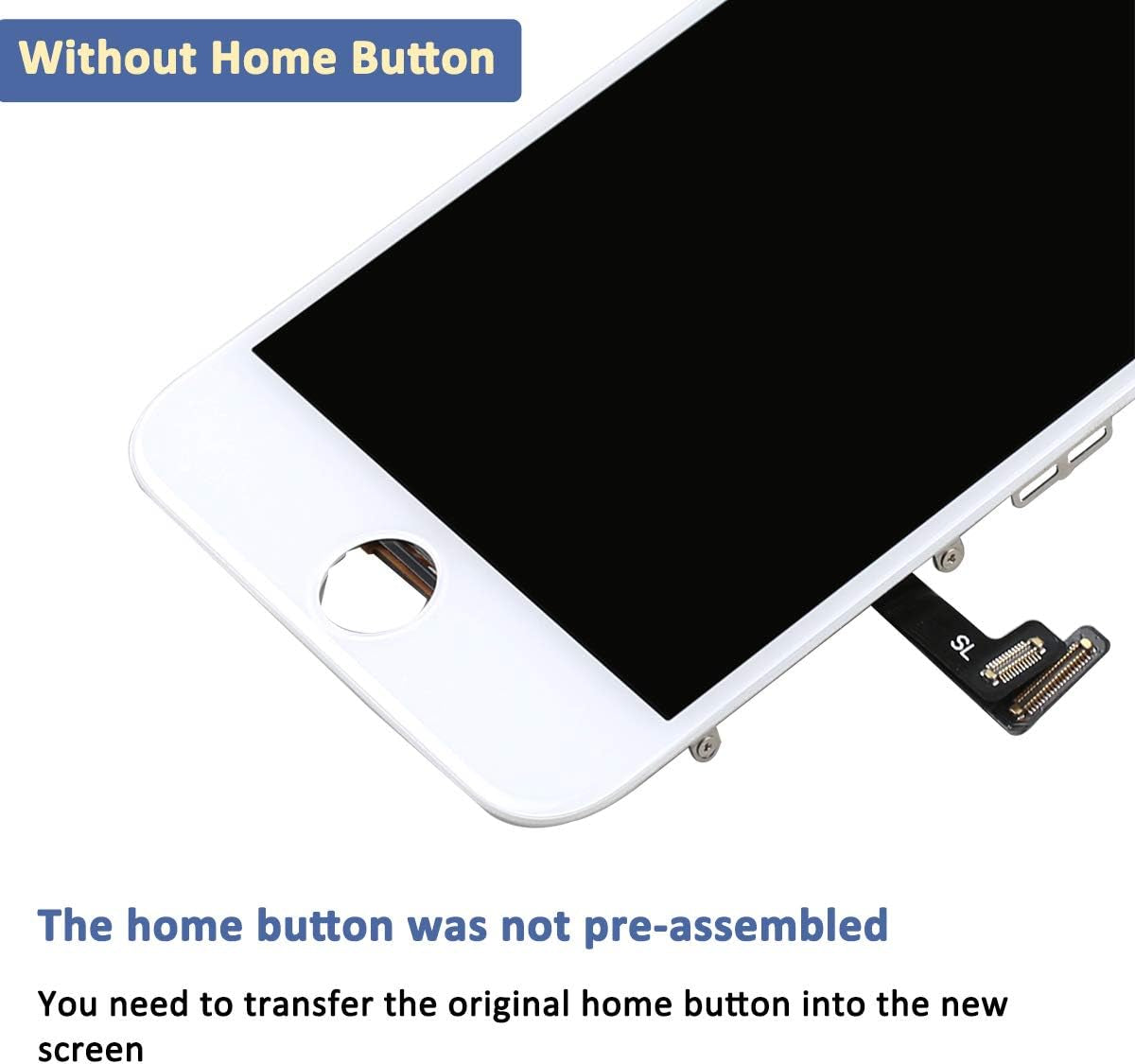 For Iphone 7 Touch Screen Replacement -  LCD Display Digitizer Glass Full Assembly with Small Parts Camera Proximity Sensor Earpiece Speaker 3D Touch + Tool (4.7 Inches White)
