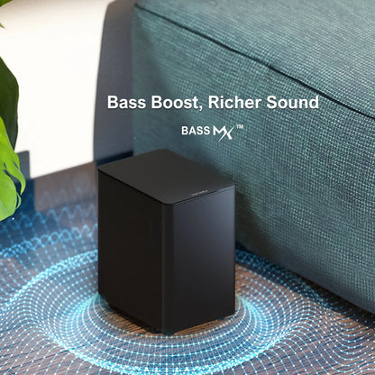 5.1 Surround Sound Bar, Virtual Surround Sound System, 350W Sound Bar for TV with Wireless Subwoofer and Rear Speakers, 3D Surround and Bass Adjustable Home Theater TV Speakers