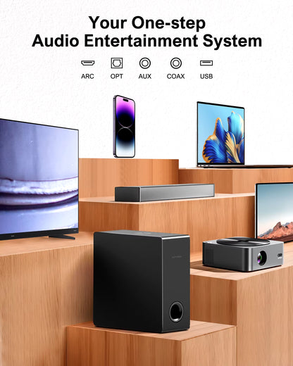 160W TV Soundbar 2.1 Bluetooth Speaker 5.3 Home Theater Sound System 3D Surround Sound Bar Subwoofer Bluetooth Speakers