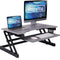 32" Height Adjustable Standing Desk Converter - Quick Sit Stand up Dual Monitor Riser - Gas Spring Assist Tabletop Computer Workstation - Large Retractable Keyboard Tray - Grey (R ADRG)