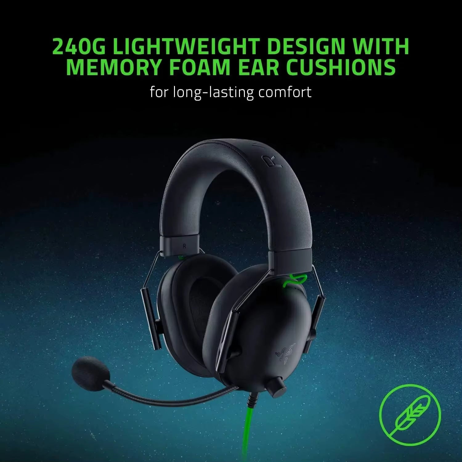 Blackshark V2 X Wired Esports Headset Advanced Passive Noise Cancellation, 7.1 Surround Sound, Hyperclear Cardioid Mic