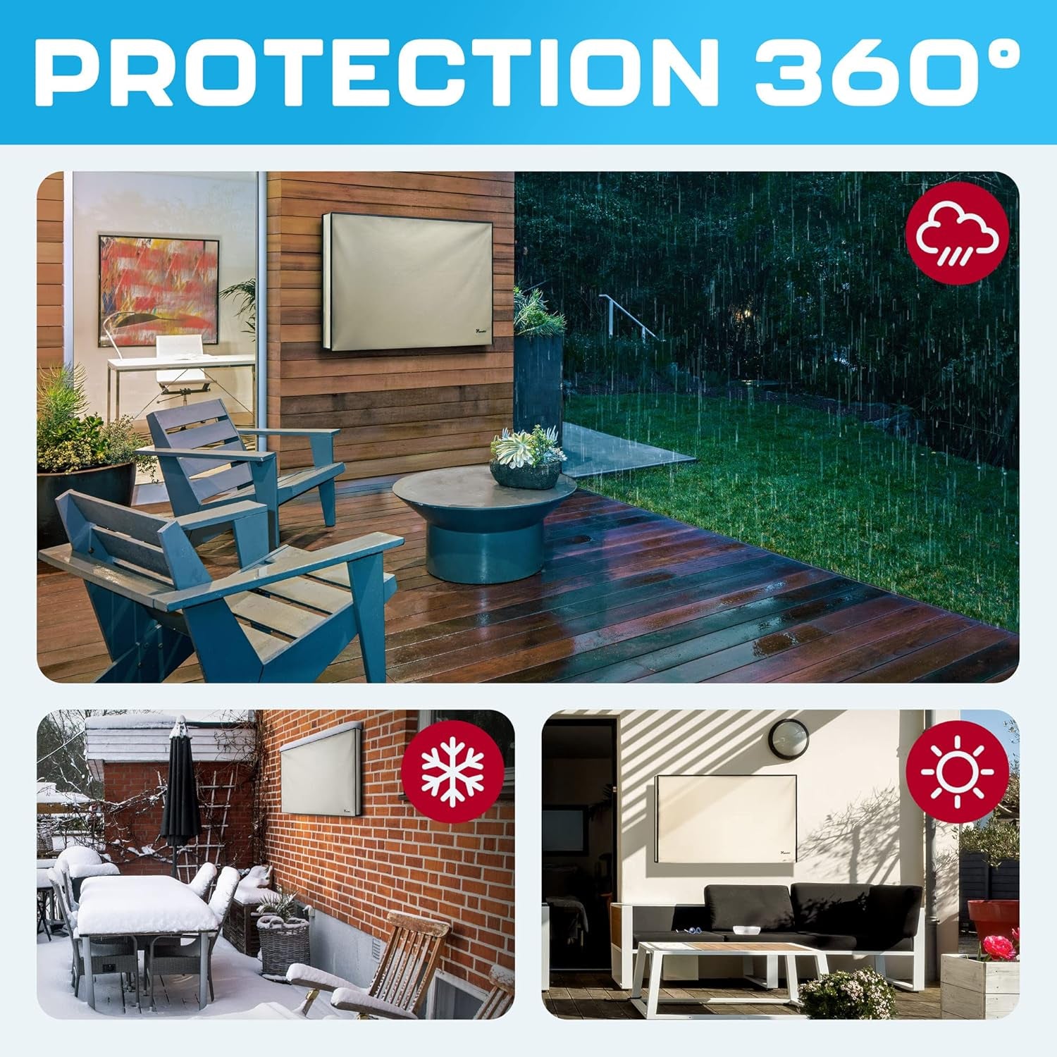 TV Covers Outdoor 50 Inch | Waterproof and Weatherproof TV Covers | Outdoor TV Enclosure | Smart Shield TV Screen Protector for outside TV | Cover for Moving | TV Display Protectors – Beige
