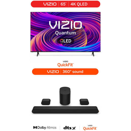 65” Quantum 4K QLED Smart TV and  5.1 Soundbar SE with Dolby Atmos