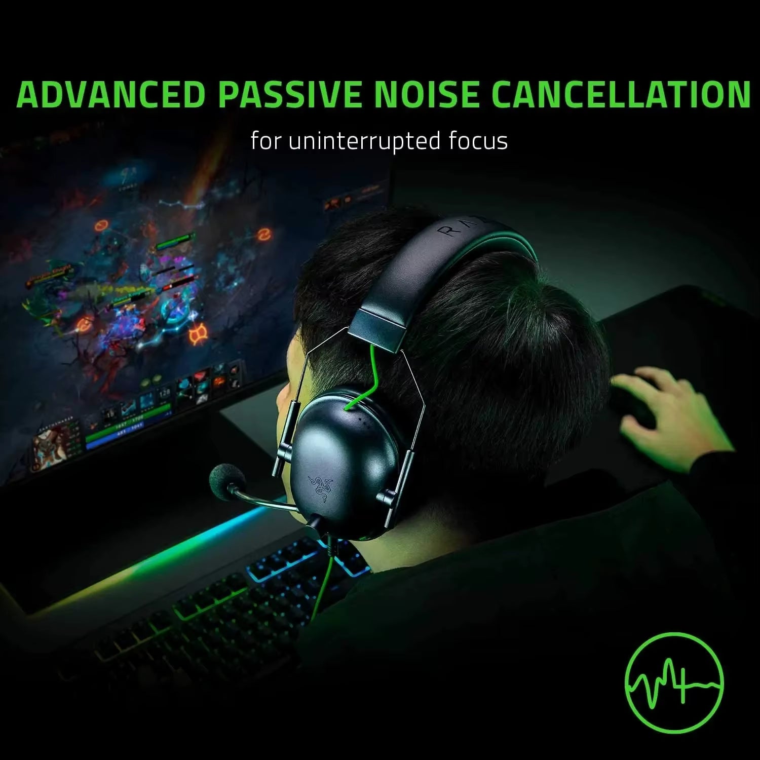 Blackshark V2 X Wired Esports Headset Advanced Passive Noise Cancellation, 7.1 Surround Sound, Hyperclear Cardioid Mic