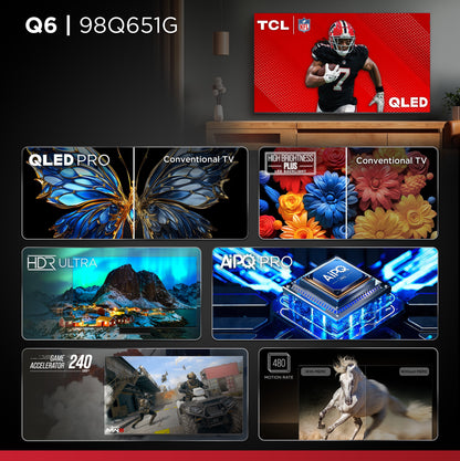 98” Class Q6 (98Q651G) 4K UHD HDR QLED Smart TV with Google TV (NEW 2024)