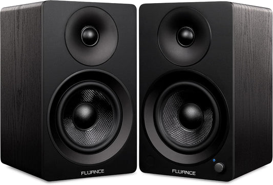 Ai41 Powered 2-Way 2.0 Stereo Bookshelf Speakers with 5" Drivers, 90W Amplifier for Turntable, TV, PC and Bluetooth 5 Wireless Music Streaming with RCA, Optical & Subwoofer Out (Black Ash)